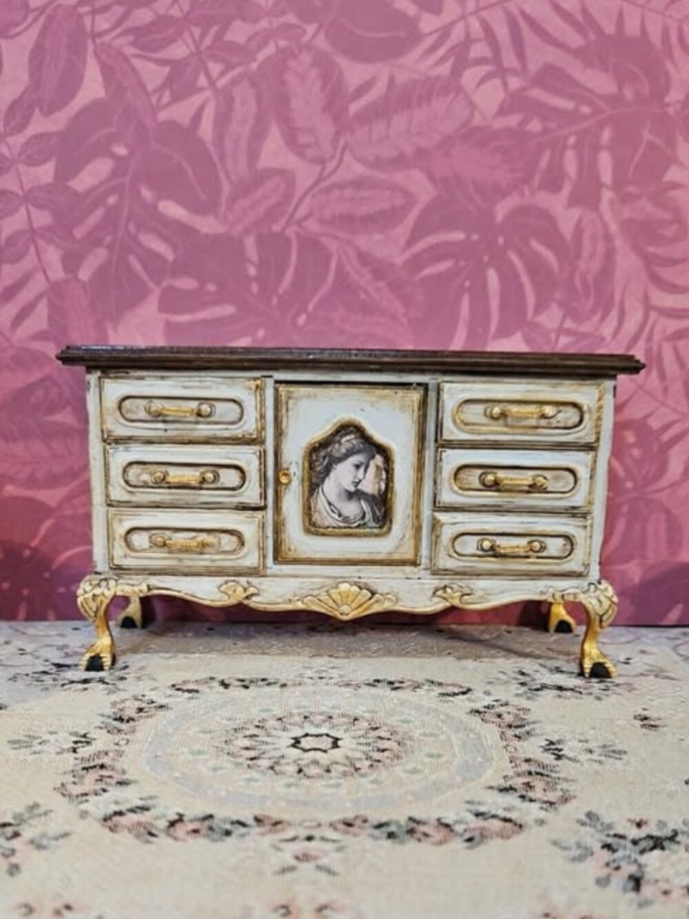 Dollhouse Miniature Buffet Artist Signed - Picture 2 of 10